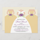 Bride & Bridesmaids Bridal Brunch Invite (gelb) Einladung (Vorne/Hinten)