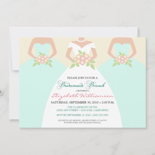 Bride & Bridesmaids Bridal Brunch Invite (Minze) Einladung (Vorderseite)