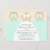 Bride & Bridesmaids Bridal Brunch Invite (Minze) Einladung (Vorne/Hinten)