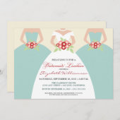 Bride & Bridesmaids Bridal Luncheon (direkt am Mee Einladung (Vorne/Hinten)