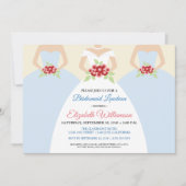 Bride & Bridesmaids Bridal Luncheon Invite (blau) Einladung (Vorderseite)