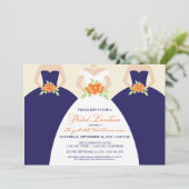 Bride & Bridesmaids Bridal Luncheon Invite (Marine Einladung (Stehend Vorderseite)
