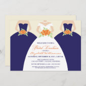 Bride & Bridesmaids Bridal Luncheon Invite (Marine Einladung (Vorne/Hinten)
