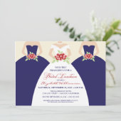 Bride & Bridesmaids Bridal Luncheon Invite (Marine Einladung (Stehend Vorderseite)