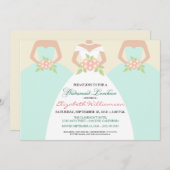 Bride & Bridesmaids Bridal Luncheon Invite (Mint) Einladung (Vorne/Hinten)