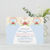 Bride & Bridesmaids Bridal Luncheon Invite (Nebel) Einladung (Stehend Vorderseite)