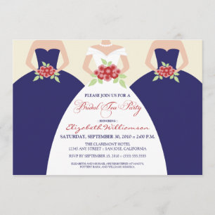 Bride & Bridesmaids Bridal Tea Party (Marine) Einladung