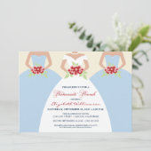 Bride & Bridesmaids' Brunch Invite (Himmelblau) Einladung (Stehend Vorderseite)