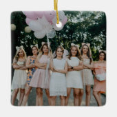Bride & Bridesmaids Foto Wedding Day Keepake Keramikornament (Vorderseite)