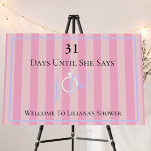BRIDE & Bridesmaids Pink Bridal Wedding Countdown Poster
