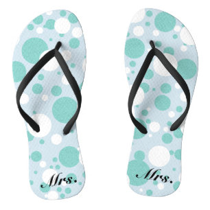 BRIDE & Bridesmaids Polka Dots Shower Brautparty Badesandalen