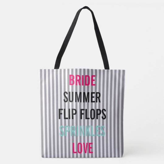 BRIDE & Bridesmaier Summer Bridal Sprinkle Party Tasche (Vorderseite)
