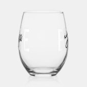 Bride Brush Script Modern Weinglas Ohne Stiel (Rechts)