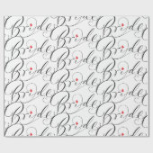 Bride Calligrafy Extravagant Script Letters Herz Geschenkpapier (Flach)