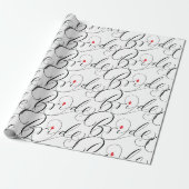 Bride Calligrafy Extravagant Script Letters Herz Geschenkpapier (Ungerollt)