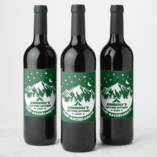 Bride Camp Junggeselinnen-Abschied Weinetikett (Flaschen)