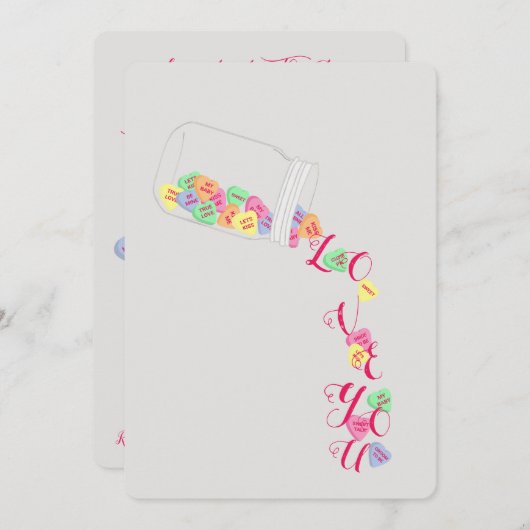 BRIDE Candy Hearts I Liebe You Celebration Party Einladung (Vorne/Hinten)