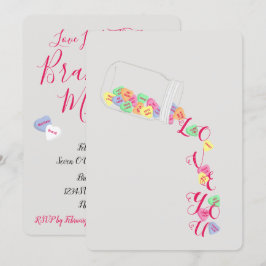 BRIDE Candy Hearts I Liebe You Celebration Party Einladung