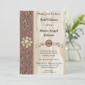 Bride Celebration Kupfer Foil, Cream Silk & Pearls Einladung (Stehend Vorderseite)