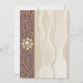 Bride Celebration Kupfer Foil, Cream Silk & Pearls Einladung (Rückseite)