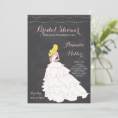 Bride Chalkboard Bridal Dusche Einladungen (Stehend Vorderseite)