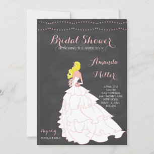 Bride Chalkboard Bridal Dusche Einladungen