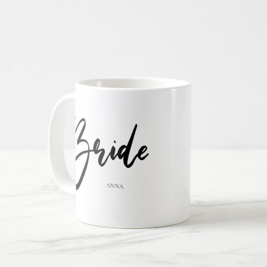 Bride Chic Black Typografie Kaffeetasse (Vorderseite Links)
