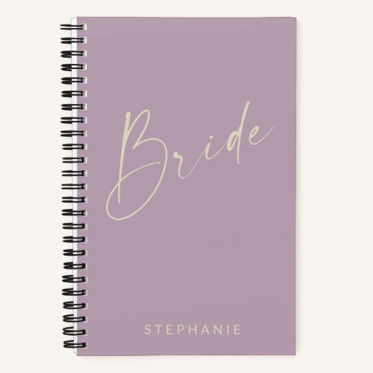 Bride Chic Minimalistisch Lilac Personalisiert Notizblock (Vorderseite)