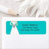 Bride Clipart Wedding Rücksendeadressen-Aufklebers (Insitu)
