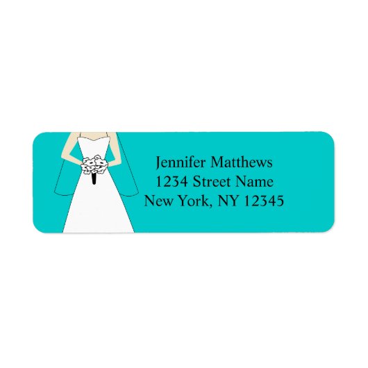 Bride Clipart Wedding Rücksendeadressen-Aufklebers (Vorne)