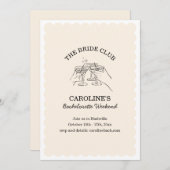Bride Club Weekend Cocktail Bachelorette Party Einladung (Vorne/Hinten)