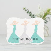BRIDE CO Aquamarin Blue Be My Bridesmaid Party Einladung (Stehend Vorderseite)