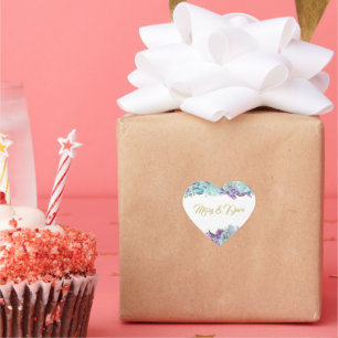 BRIDE & CO Aquamarin Blue Bouquet Wedding Suite Pa Herz-Aufkleber