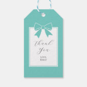 Bride & Co. Aquamarin Blue Bow Brautparty Danke Geschenkanhänger (Rückseite)