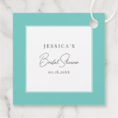 Bride & Co. Aquamarin Blue Bow Brautparty Danke Geschenkanhänger (Rückseite)