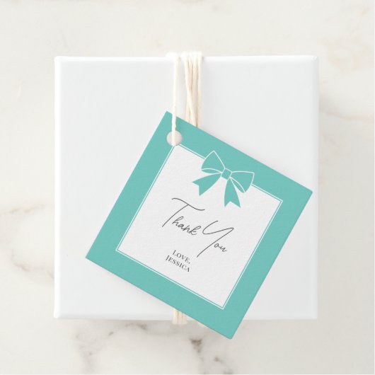 Bride & Co. Aquamarin Blue Bow Brautparty Danke Geschenkanhänger (Beispiel)