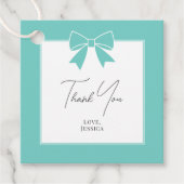 Bride & Co. Aquamarin Blue Bow Brautparty Danke Geschenkanhänger (Vorderseite)