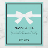 BRIDE & CO Aquamarin Blue Brautparty Tiara Party Weinetikett (Einzelnes Label)