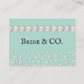 Bride Co Aquamarin Blue Pearl Brautparty Datum Nac Begleitkarte (Rückseite)