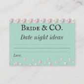Bride Co Aquamarin Blue Pearl Brautparty Datum Nac Begleitkarte (Vorderseite)