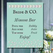Bride & Co Aquamarin Blue Pearl Brautparty Mimosa Poster