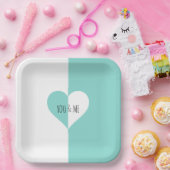 BRIDE & CO Aquamarin Blue You & Me Suite Party Tel Pappteller (Party)