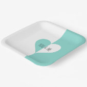 BRIDE & CO Aquamarin Blue You & Me Suite Party Tel Pappteller (Gewinkelt)