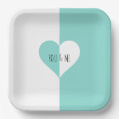 BRIDE & CO Aquamarin Blue You & Me Suite Party Tel Pappteller (Vorderseite)