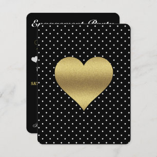 BRIDE & CO Black & Gold Heart & Polka Dot Party Einladung
