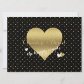 BRIDE CO Black & Gold Polka Dot Wedding Party Einladung (Vorderseite)
