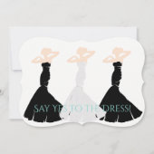 BRIDE & CO Black & White Bridesmaid Shopping Party Einladung (Vorderseite)