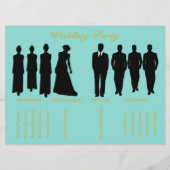 Bride & Co Blue & Gold Polka Dot Hochzeitsfeier Programm (Rückseite)