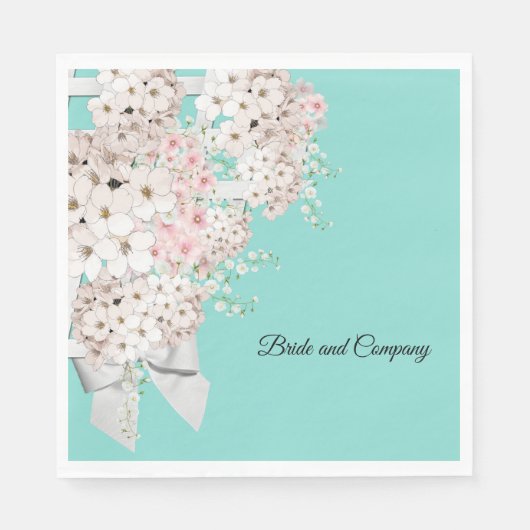 BRIDE CO Blume & Gitter Aquamarin Blue Dusche Part Serviette (Vorderseite)
