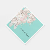 BRIDE CO Blume & Gitter Aquamarin Blue Dusche Part Serviette (Ecke)